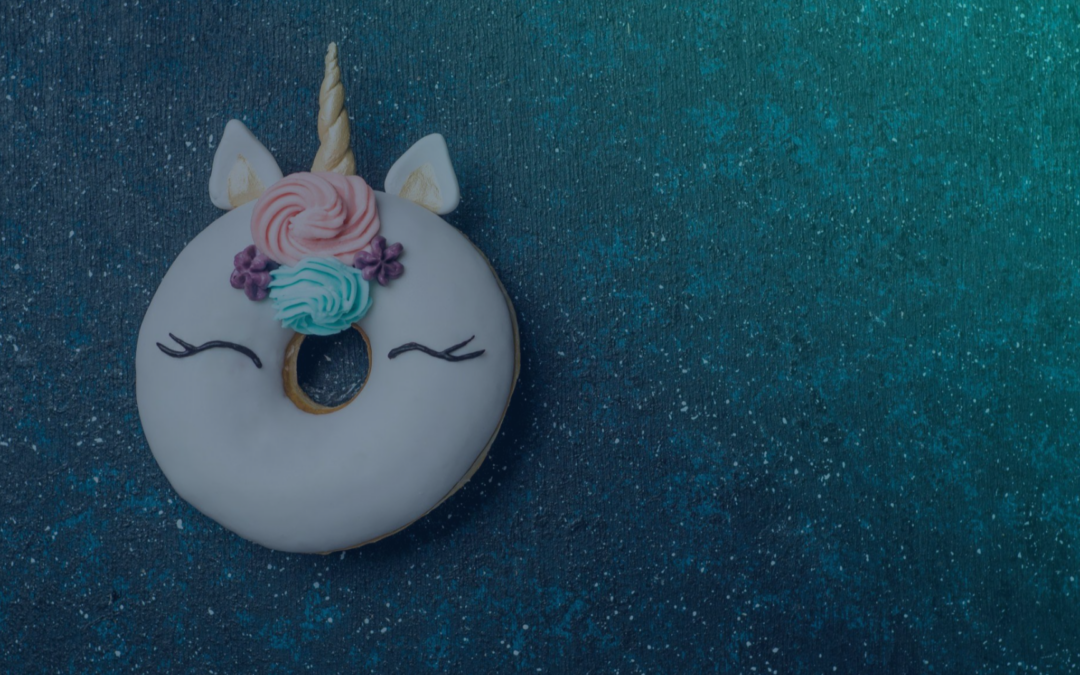 Picture of a unicorn donut representing the 5 marketing mistakes founders and CEOs should avoid.